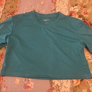 SHEIN Teal Crop Top